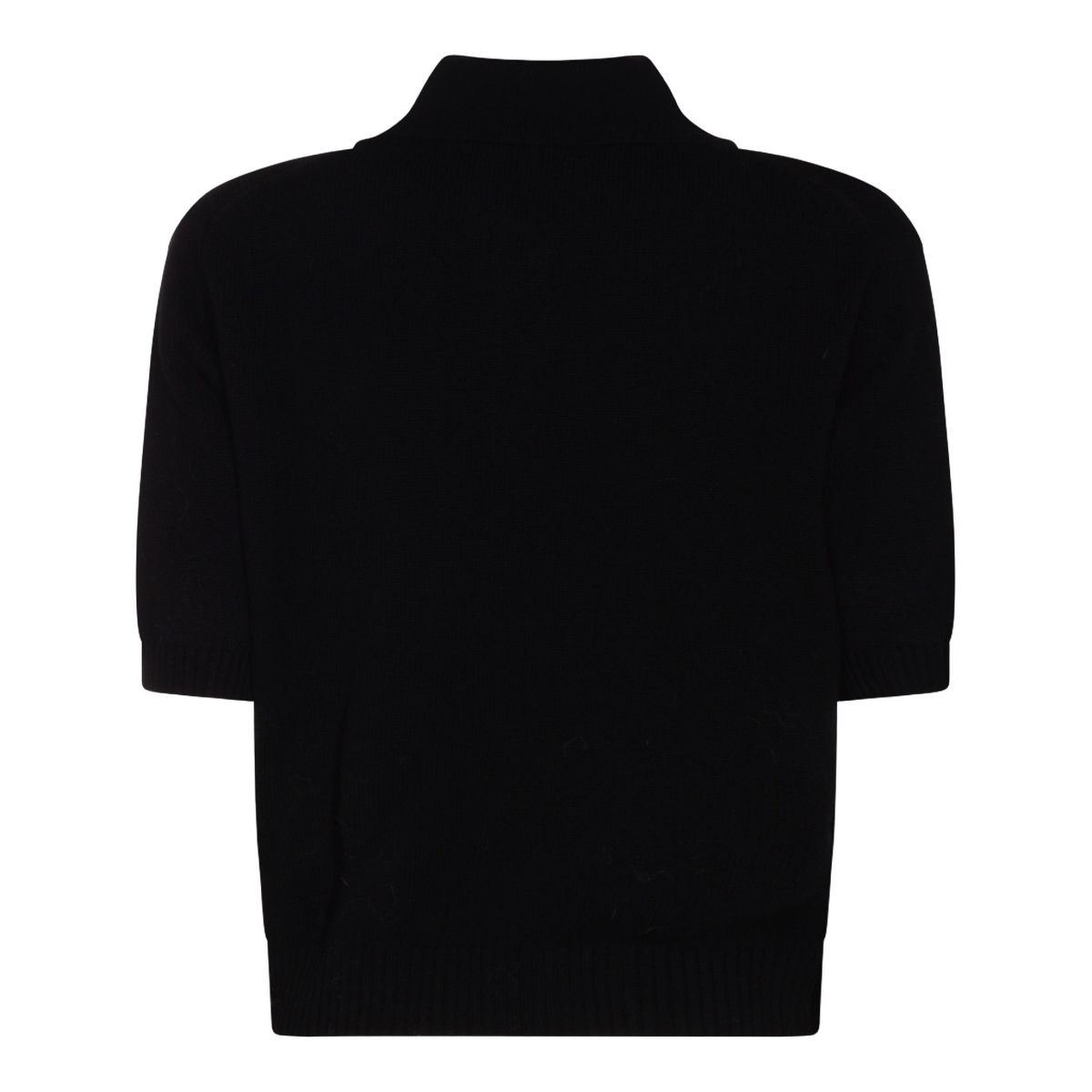 Short-Sleeved Knit Top with Classic Polo Collar