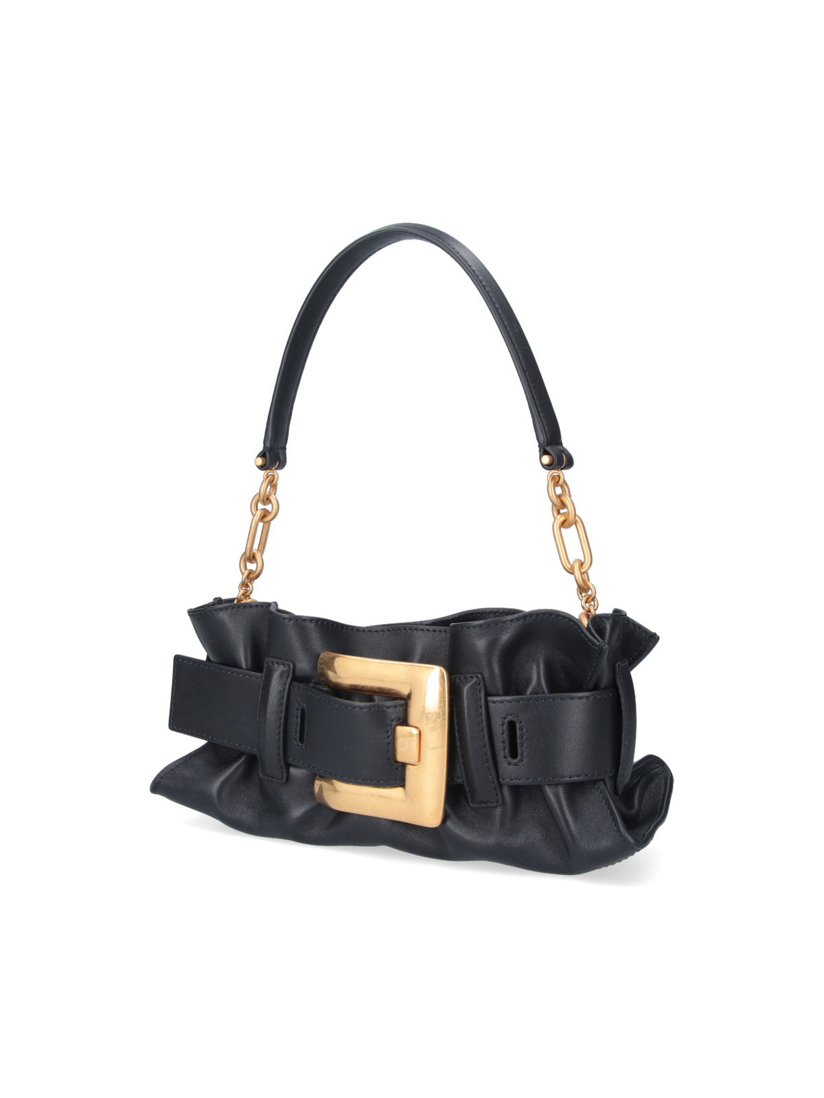 Black Anthem Mini Handbag Gold-Tone Buckle