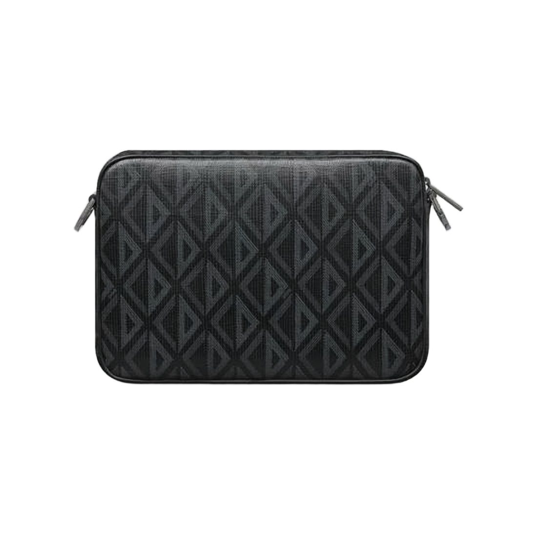 Rectangular Canvas Crossbody Bag with Geometric Pattern