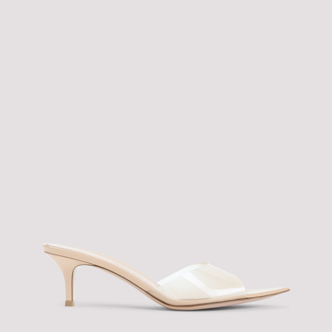 Pointed Toe Mules With Semi-Sheer Strap
