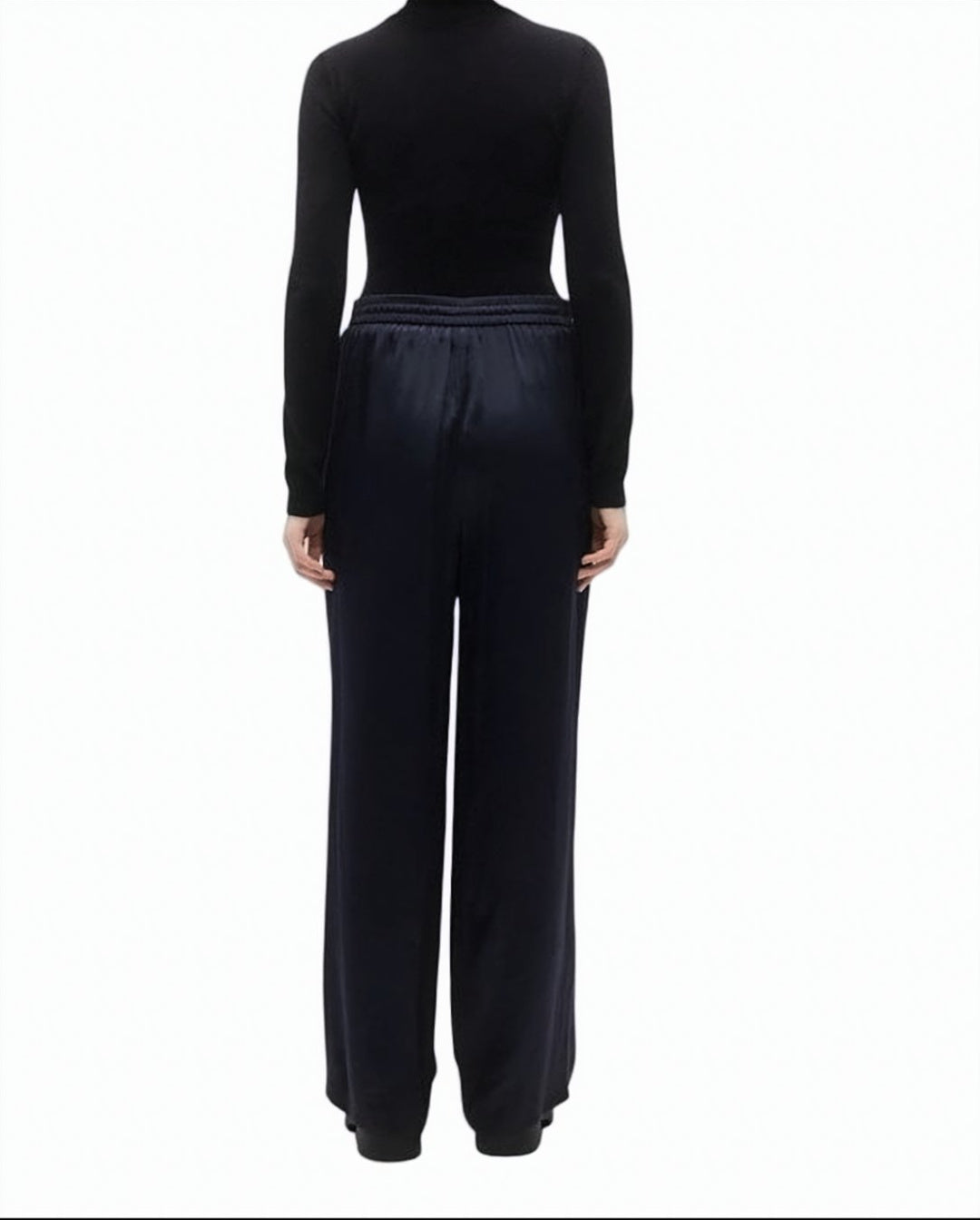 Tavati Satin Drawstring Wide Leg Trousers