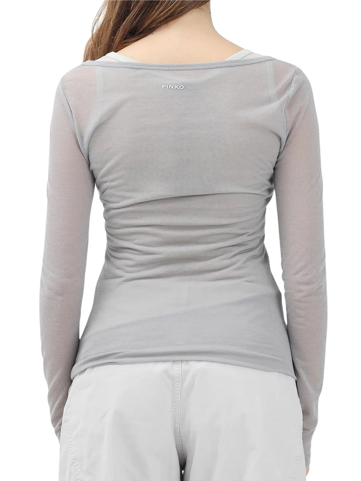 Grey Cotton Nylon Double Brushed T-shirt