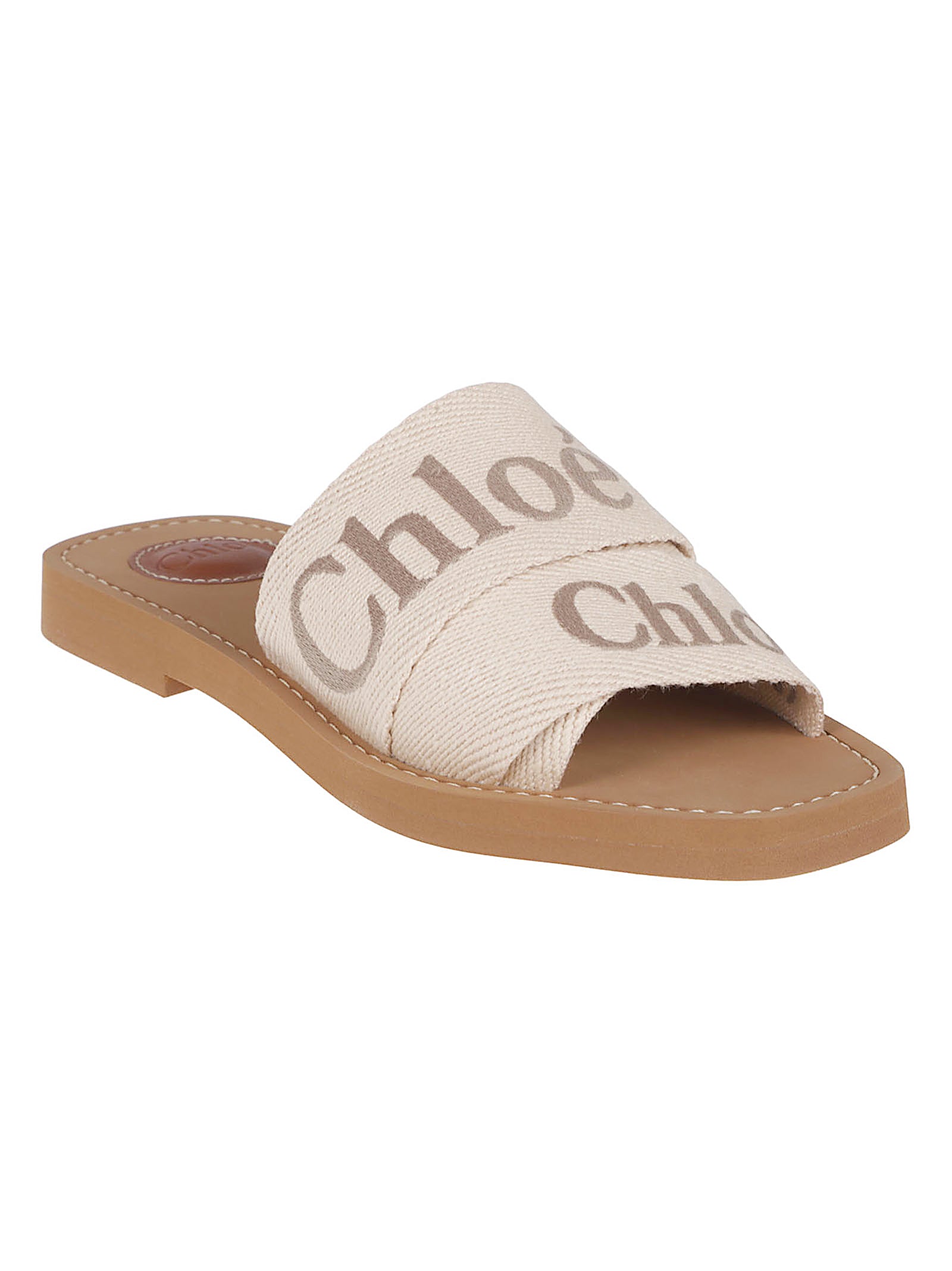 Woody Flat Linen Mules