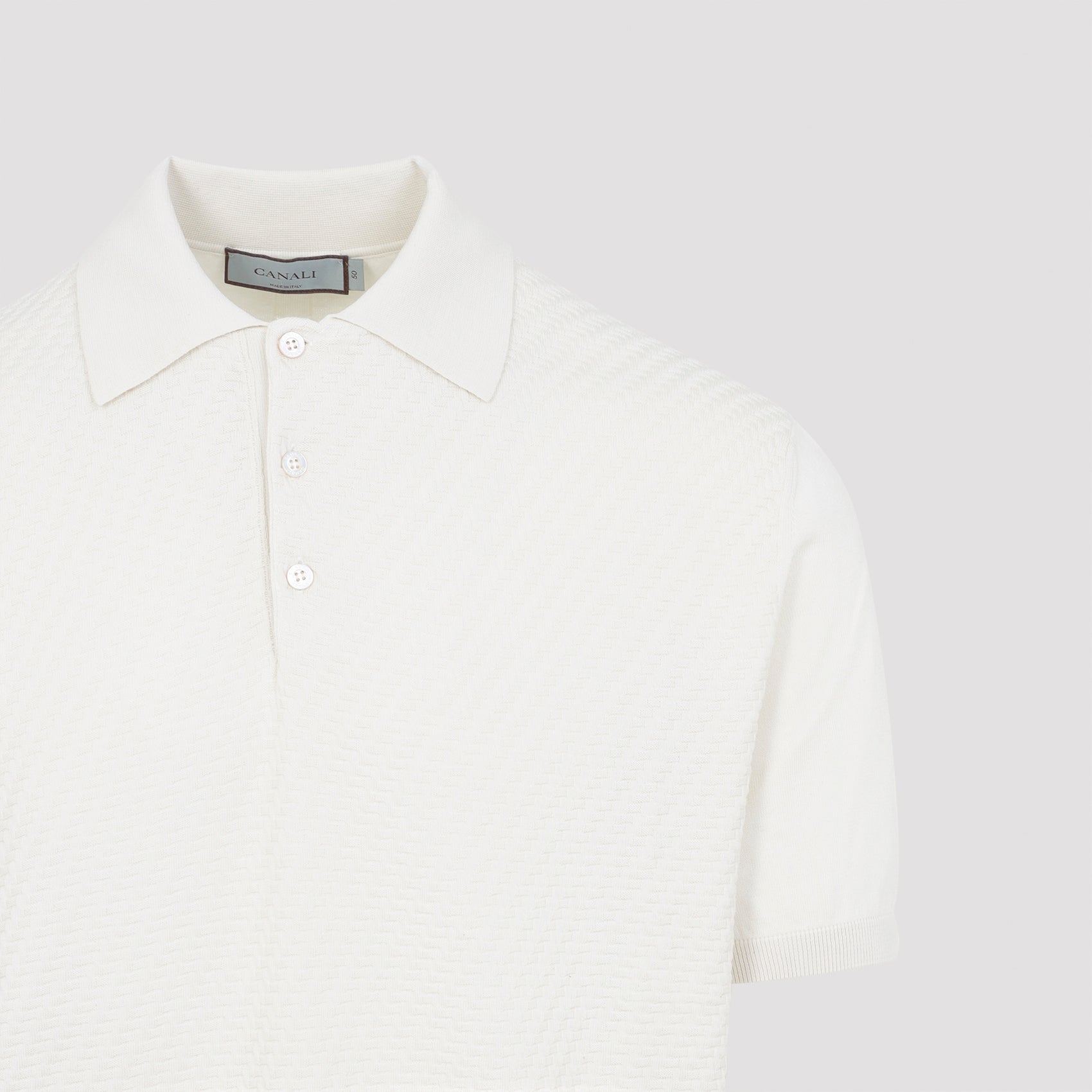 Short-Sleeved Polo Shirt With Textured Finish