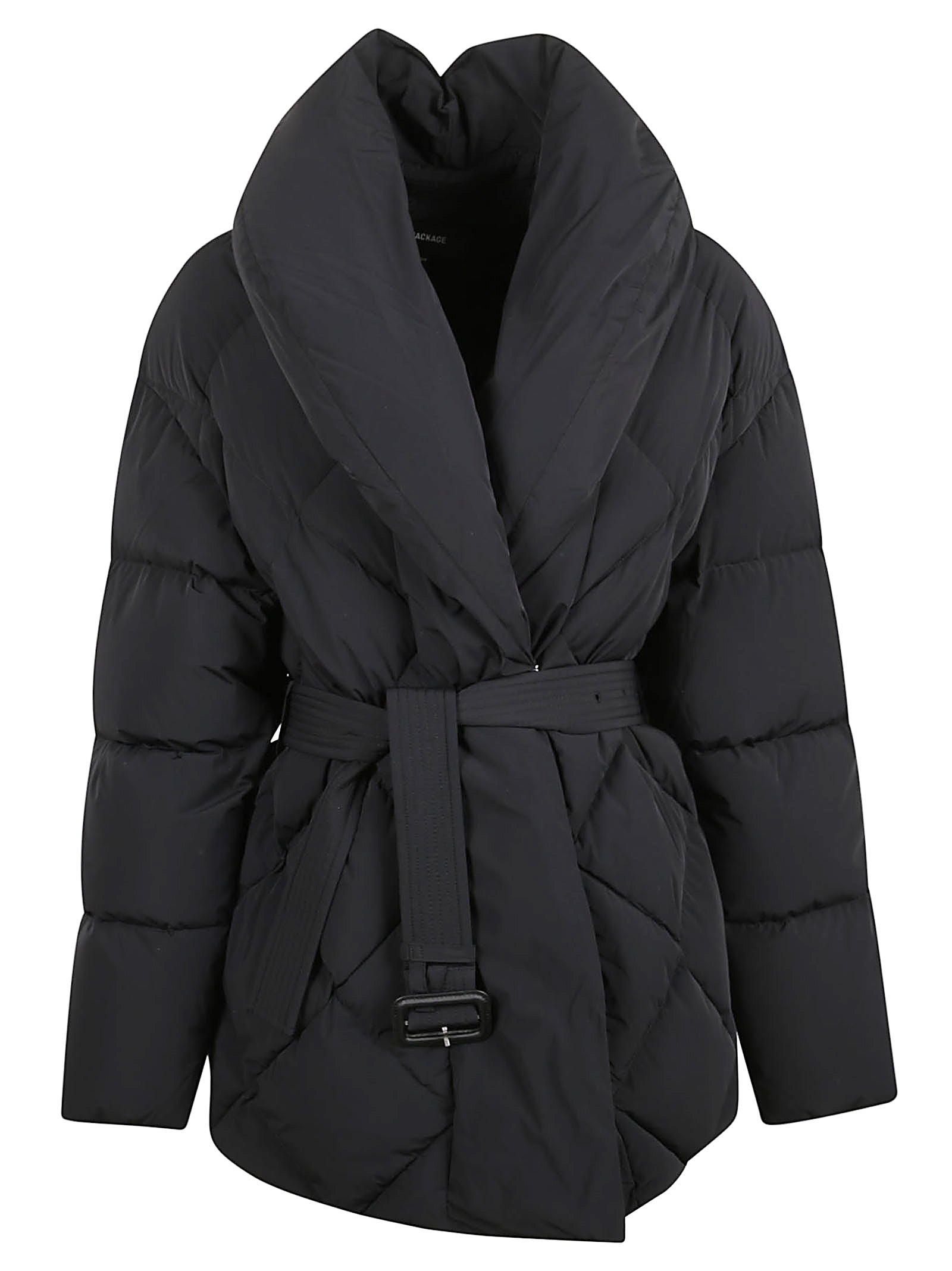 Belted Black Down Jacket