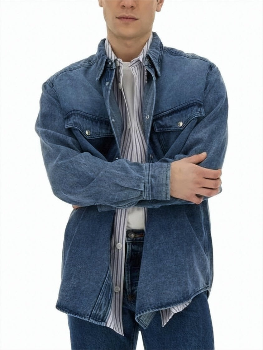 Relaxed Fit Striped Short-Sleeved Shirt