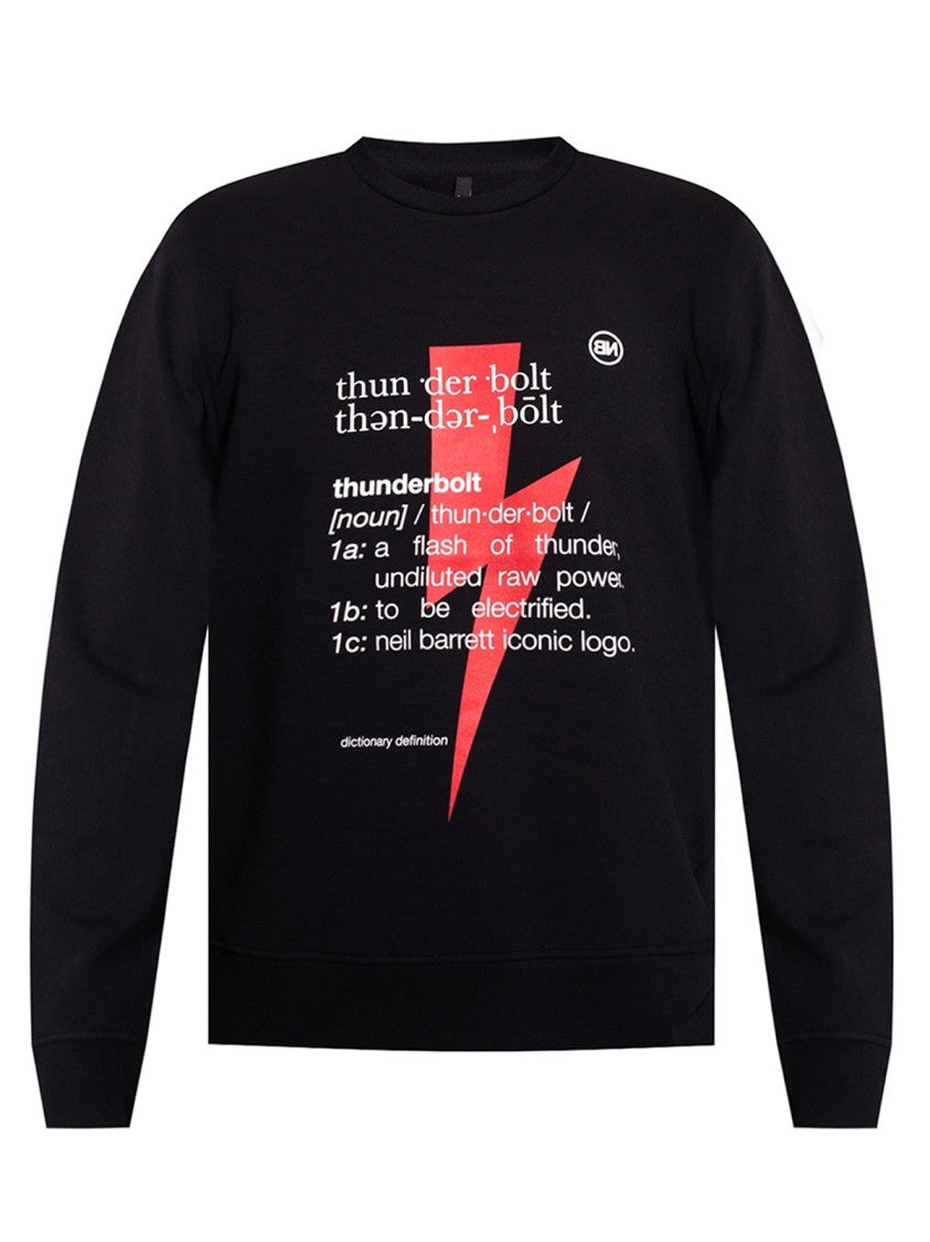 Black Cotton Blend Logo Sweatshirt