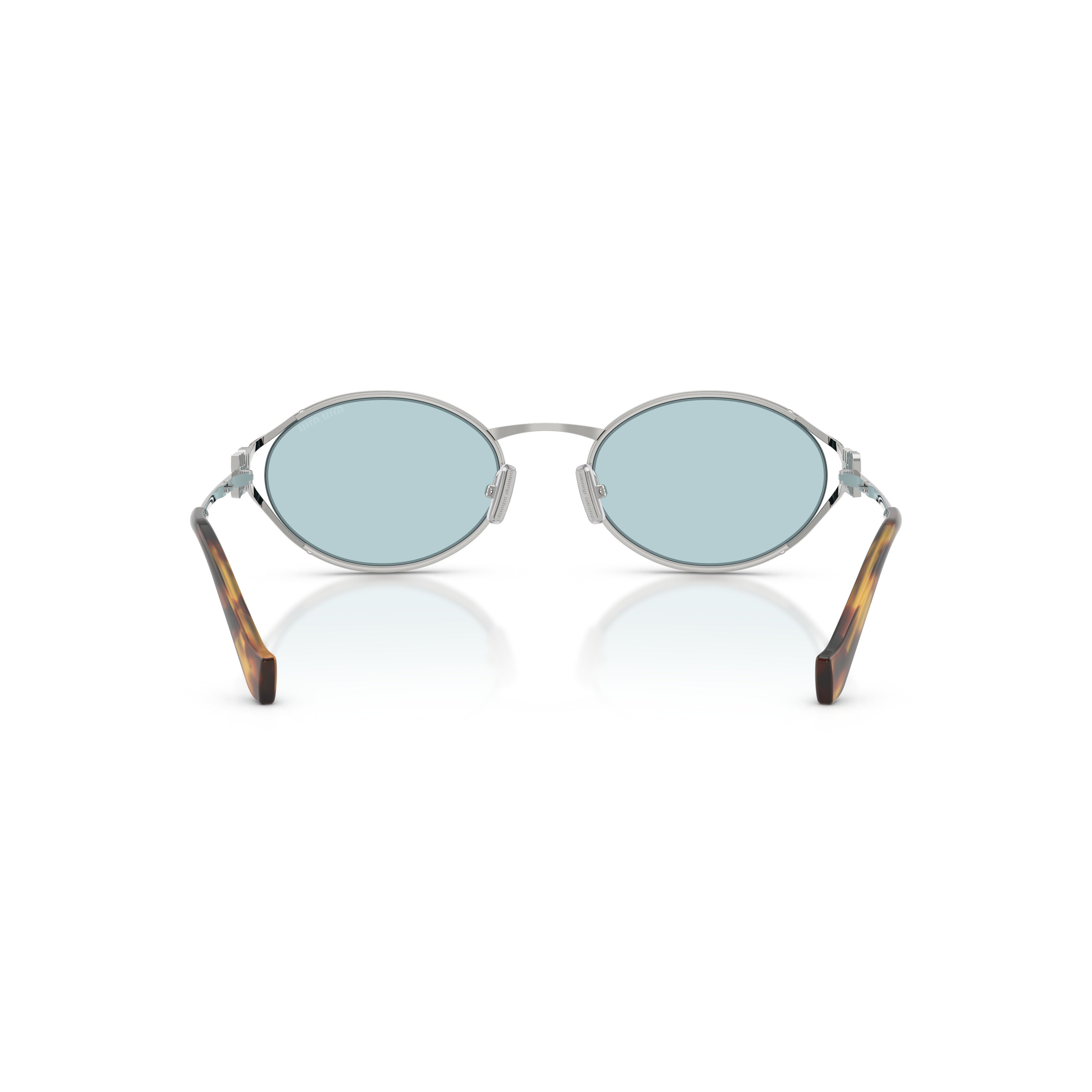 0mu 52ys Oval Blue-Tinted Sunglasses