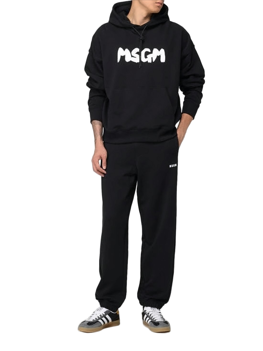 Relaxed Fit Hoodie with Contrasting Graphic Logo