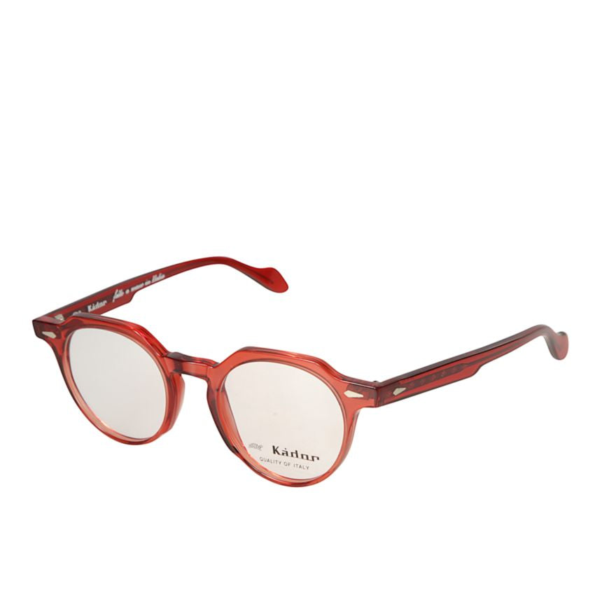 Amadeus Translucent Red Round Frame Eyeglasses with Keyhole Bridge