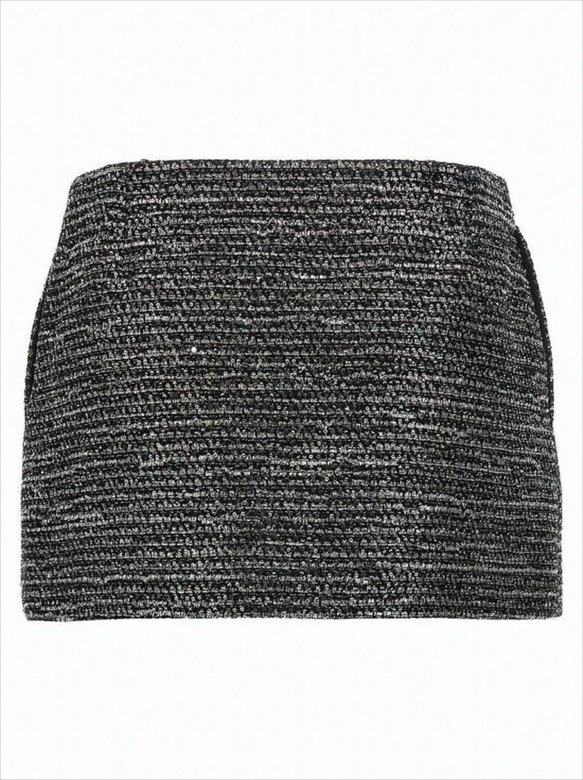 Textured Black Mini Skirt