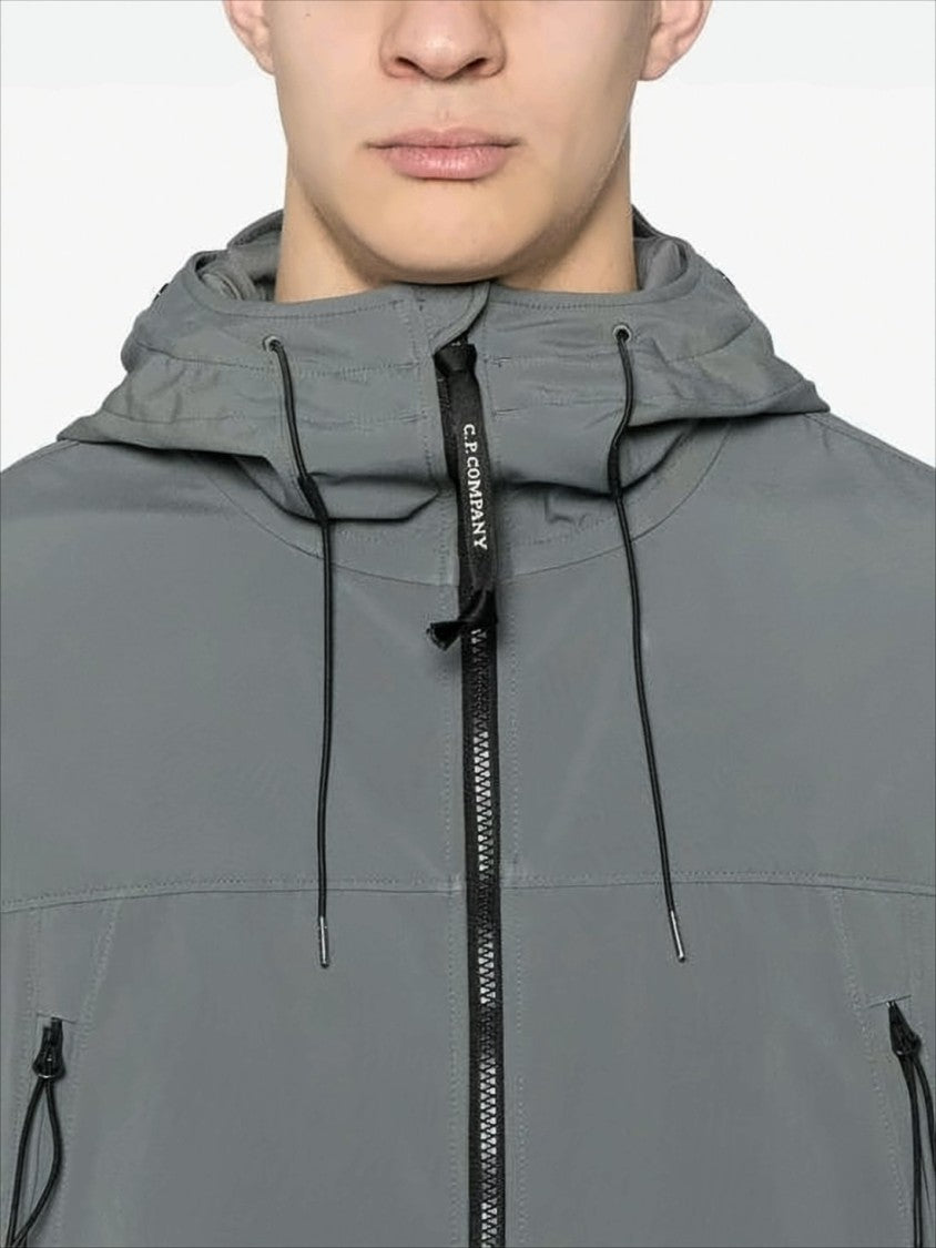 Minimalist Grey Zip Closure Jacket with Adjustable Hood