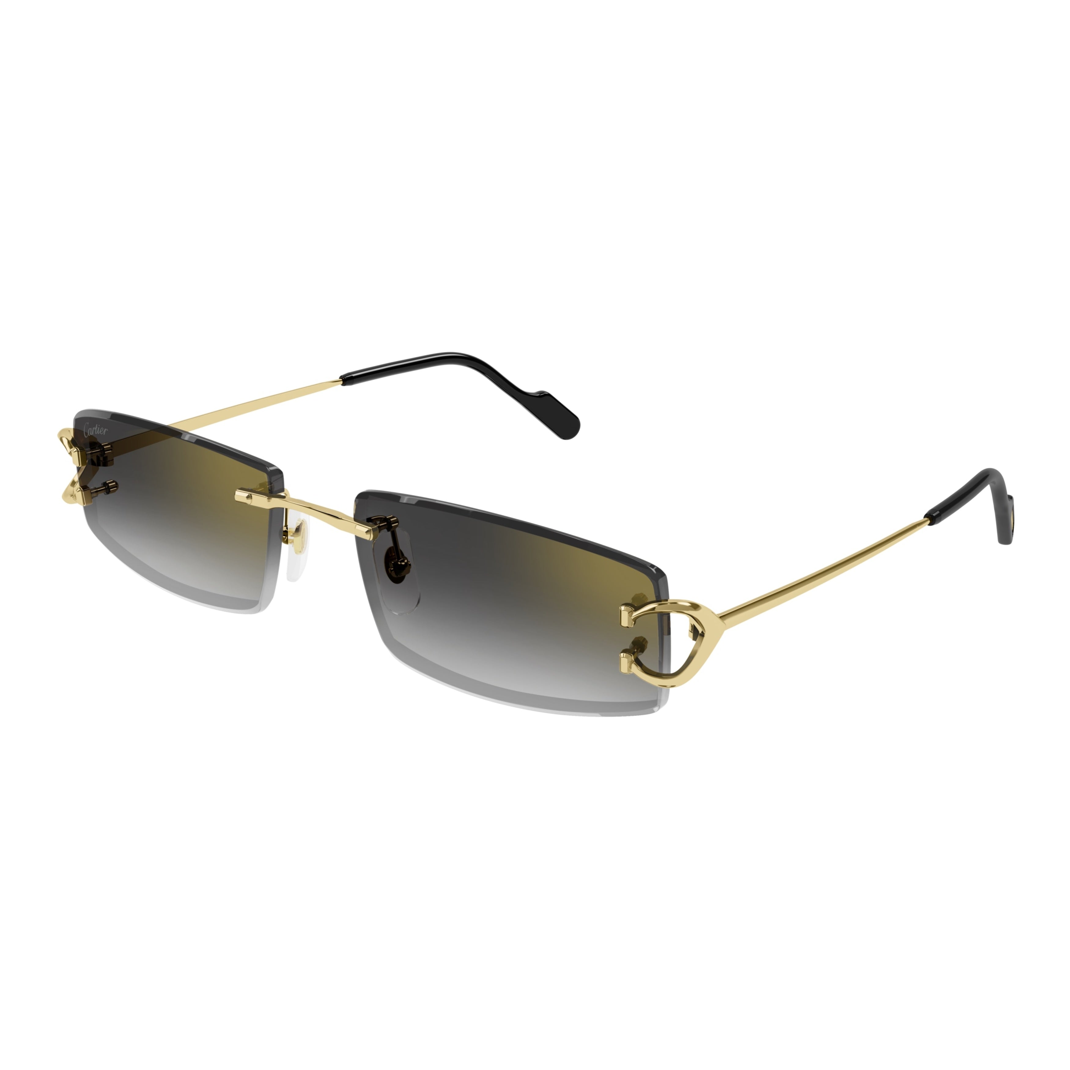 Rimless Rectangular Sunglasses With Gradient Lenses