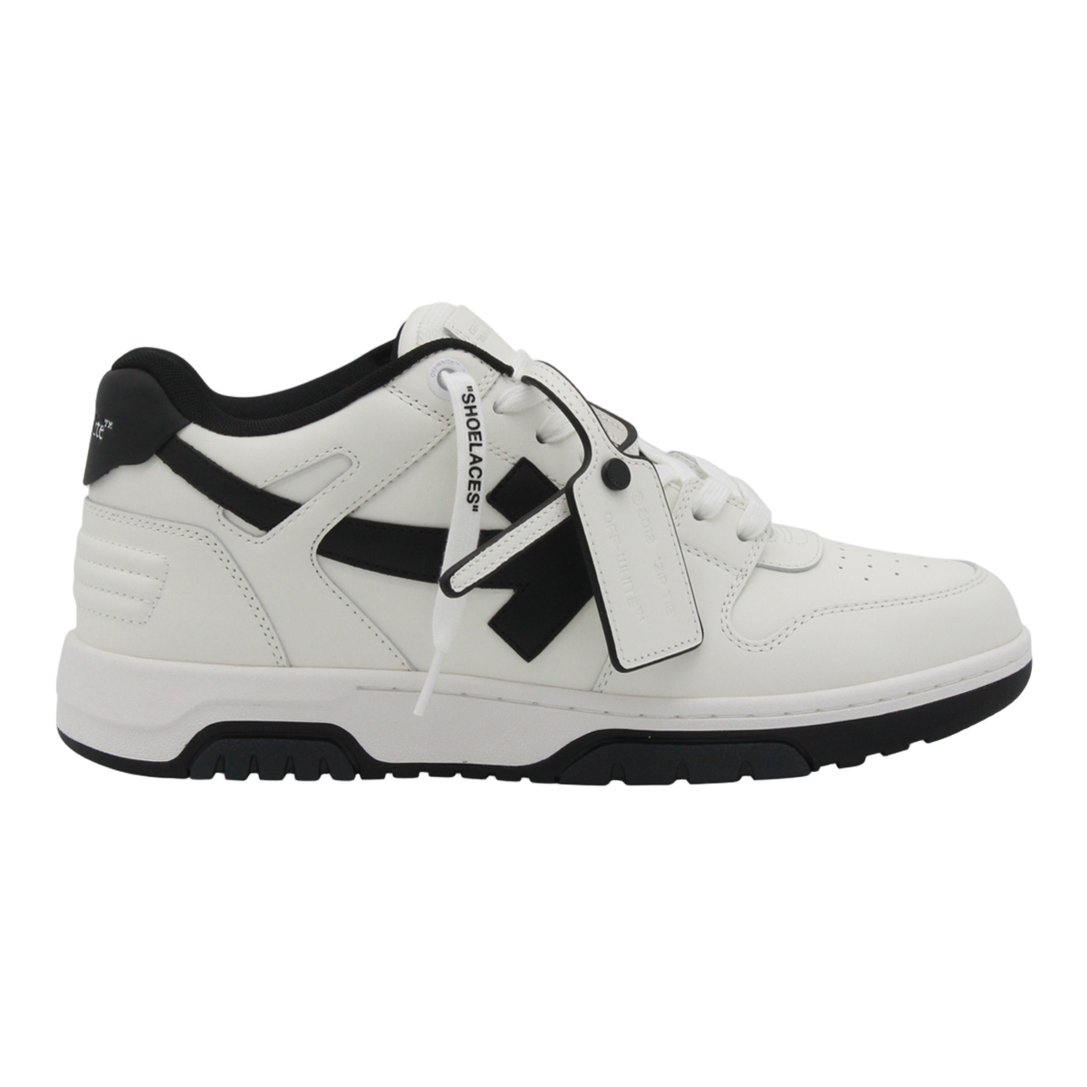 White Leather Sneakers With Black Accents