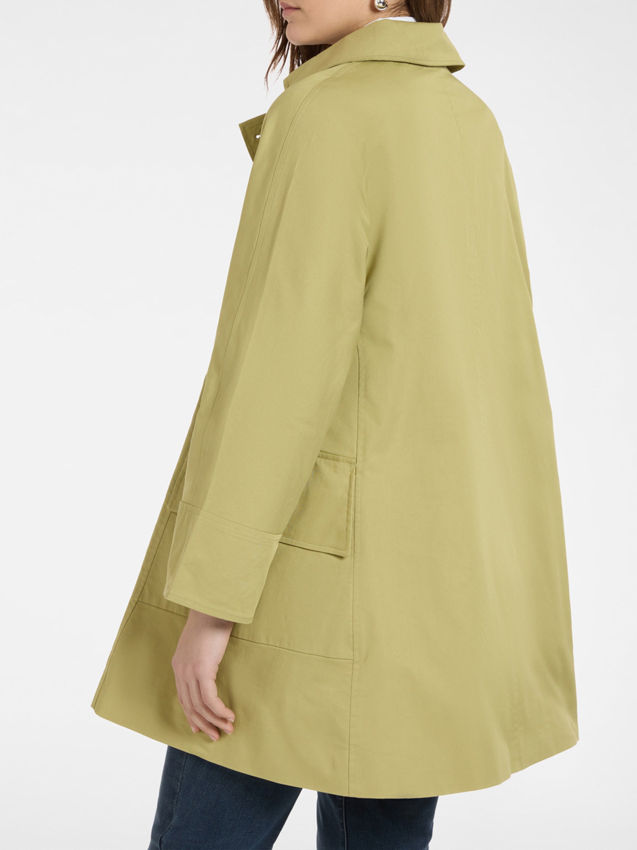 Caban Linea Kimono Green Double-Breasted Coat