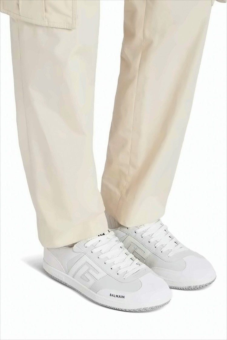 Low-Profile Calf Leather Sneakers with Geometric Logo