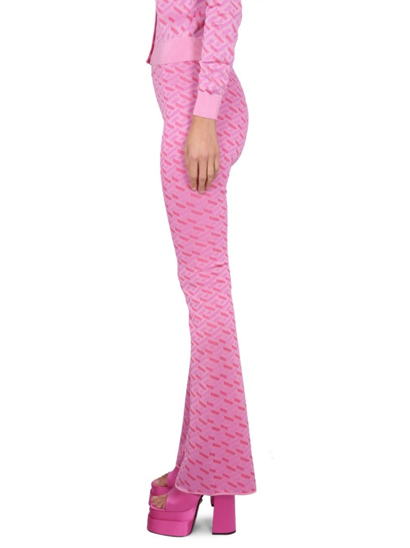 Jacquard Pants With Greek Print