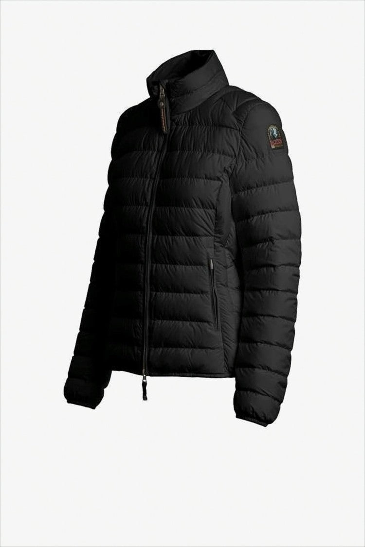 Fitted Quilted Down Coat with High Collar and Insulated Design
