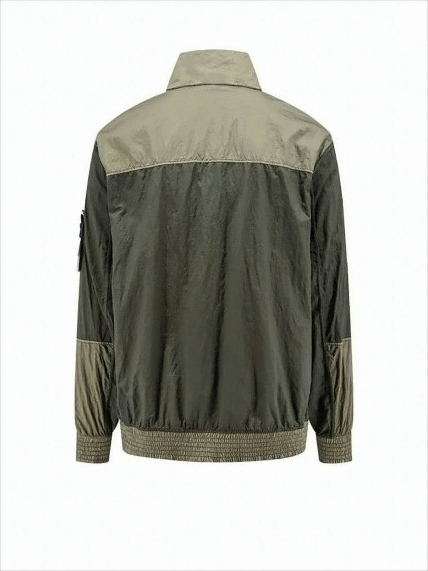 Two-Tone Nylon Lightweight Bomber Jacket