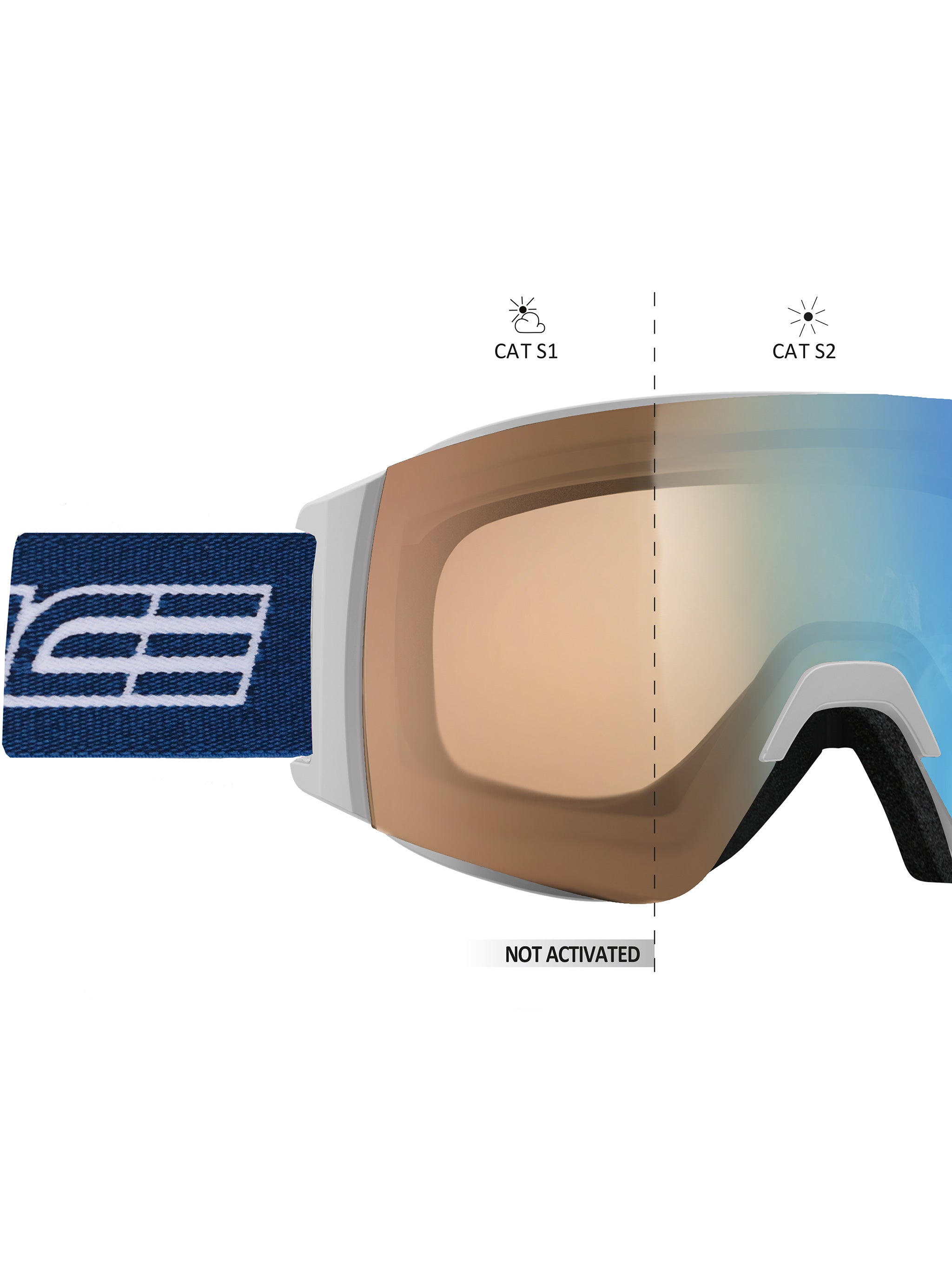 Grey Wide Lens Gradient Ski Goggles