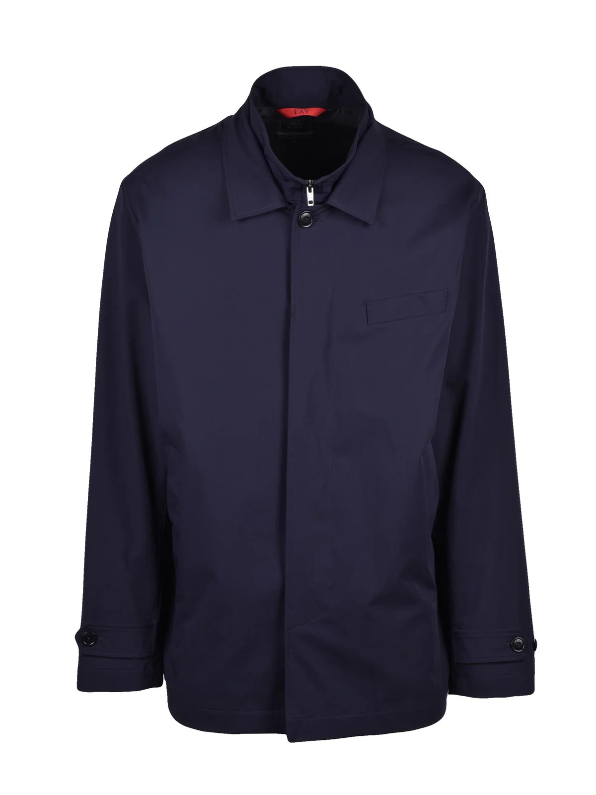 Midnight Blue Polyamide Elastane Overcoat