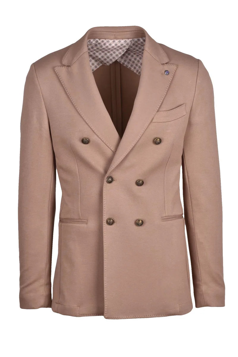 Double-breasted Jacket Viscose - Beige