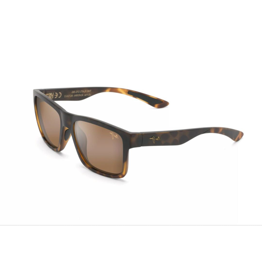The Flats Rectangular Tortoiseshell Sunglasses with Brown-Tinted Lenses