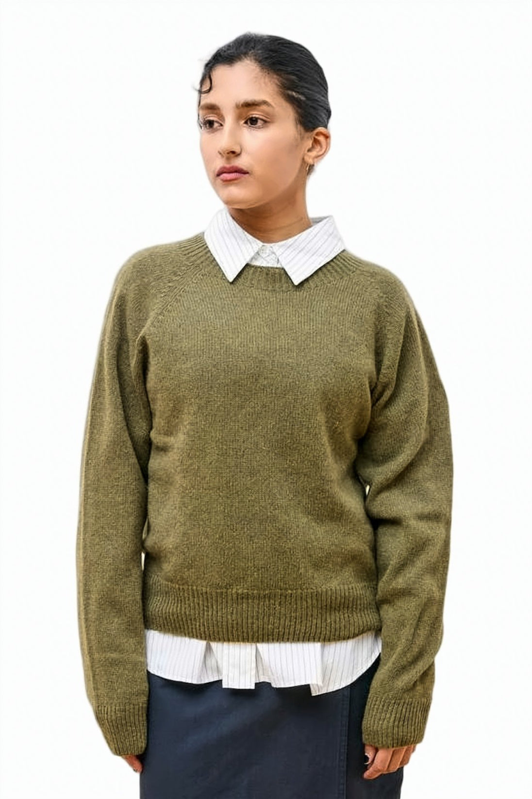 Relaxed Fit Knit Sweater in Natural Alpaca