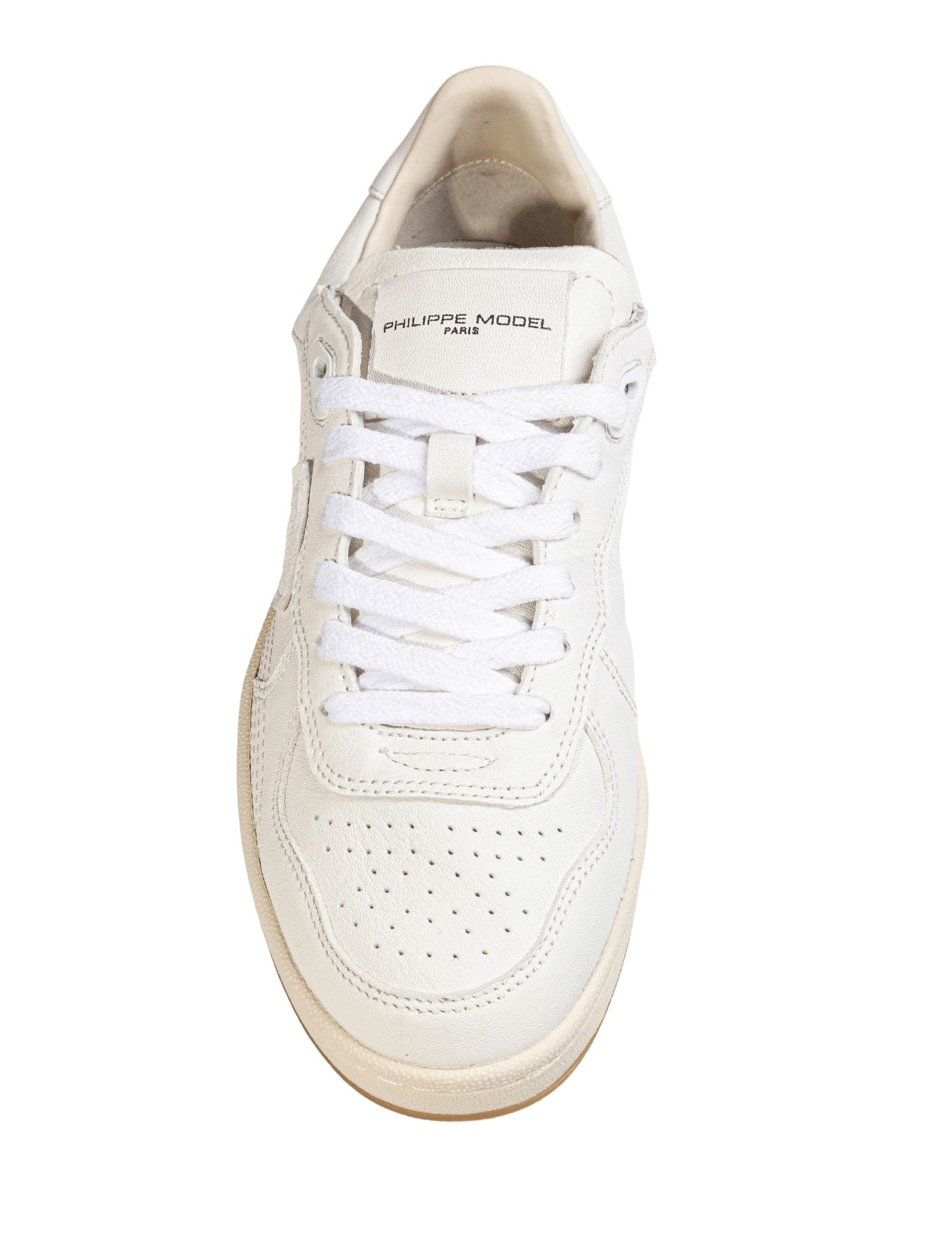 Pgal White Leather Sneakers
