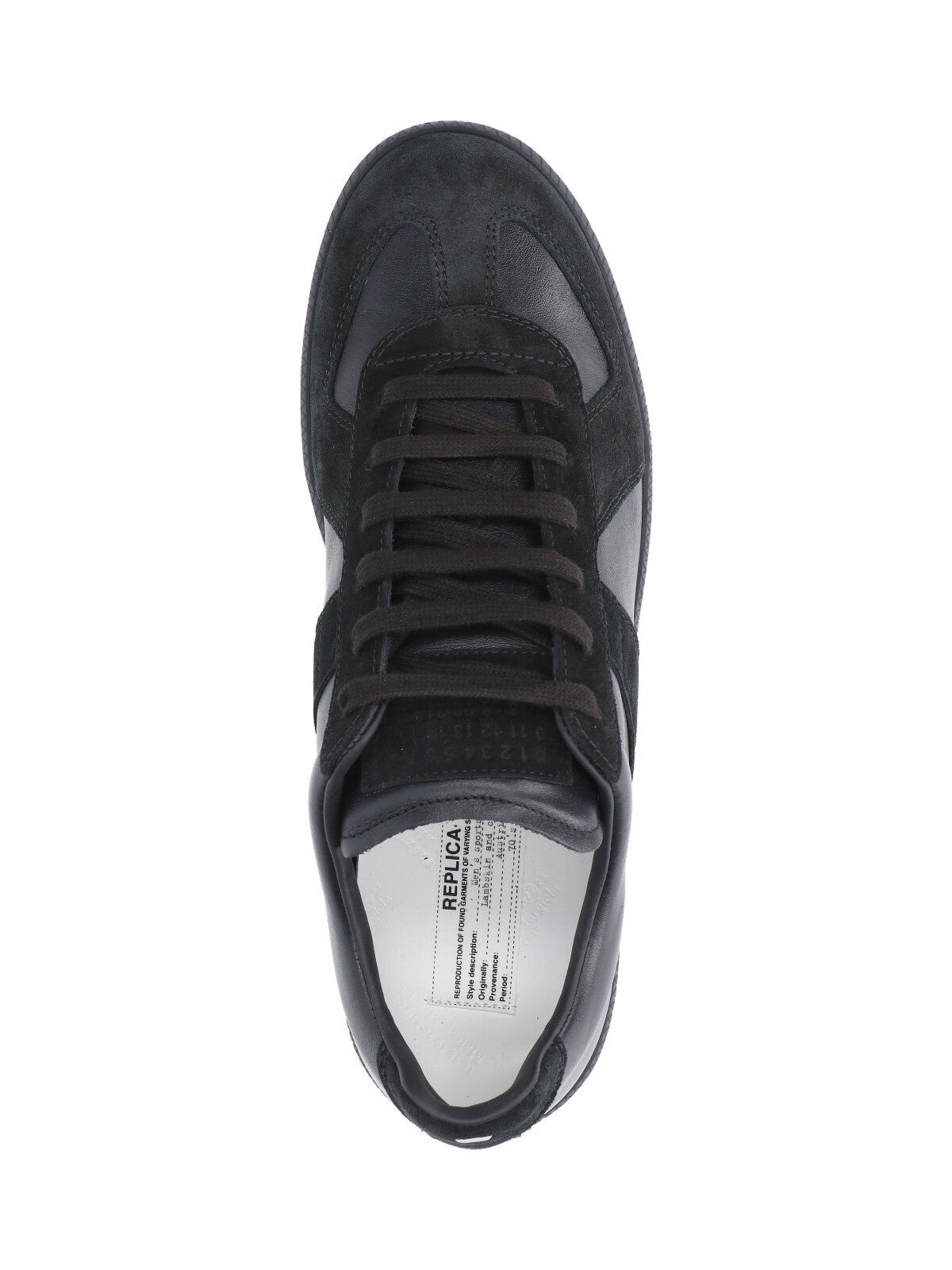 Black Replica Suede Panel Leather Sneakers