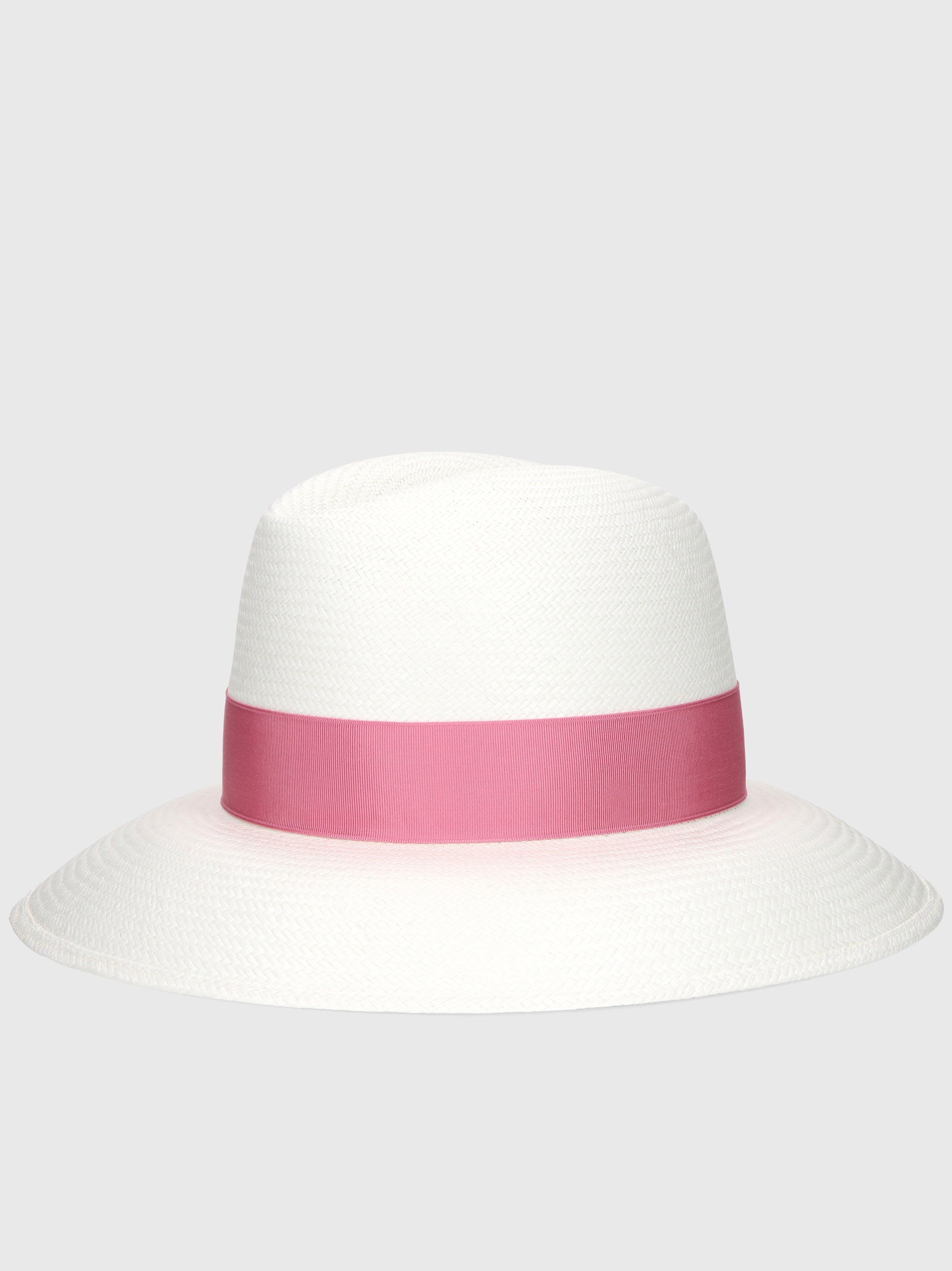 Claudette Wide-Brimmed Pink Ribbon Hat