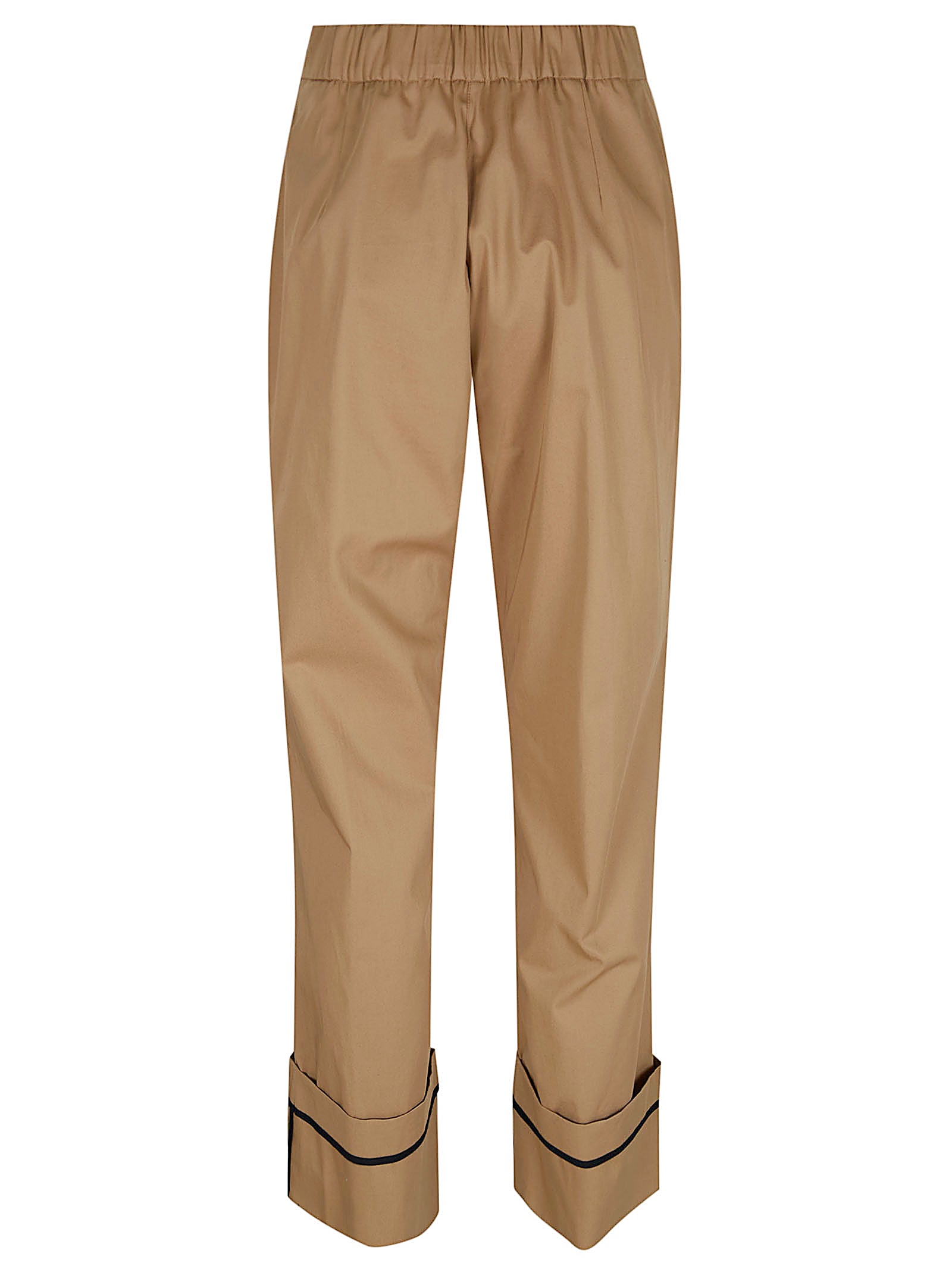 Straight-Leg Pants with Turned-Up Cuffs