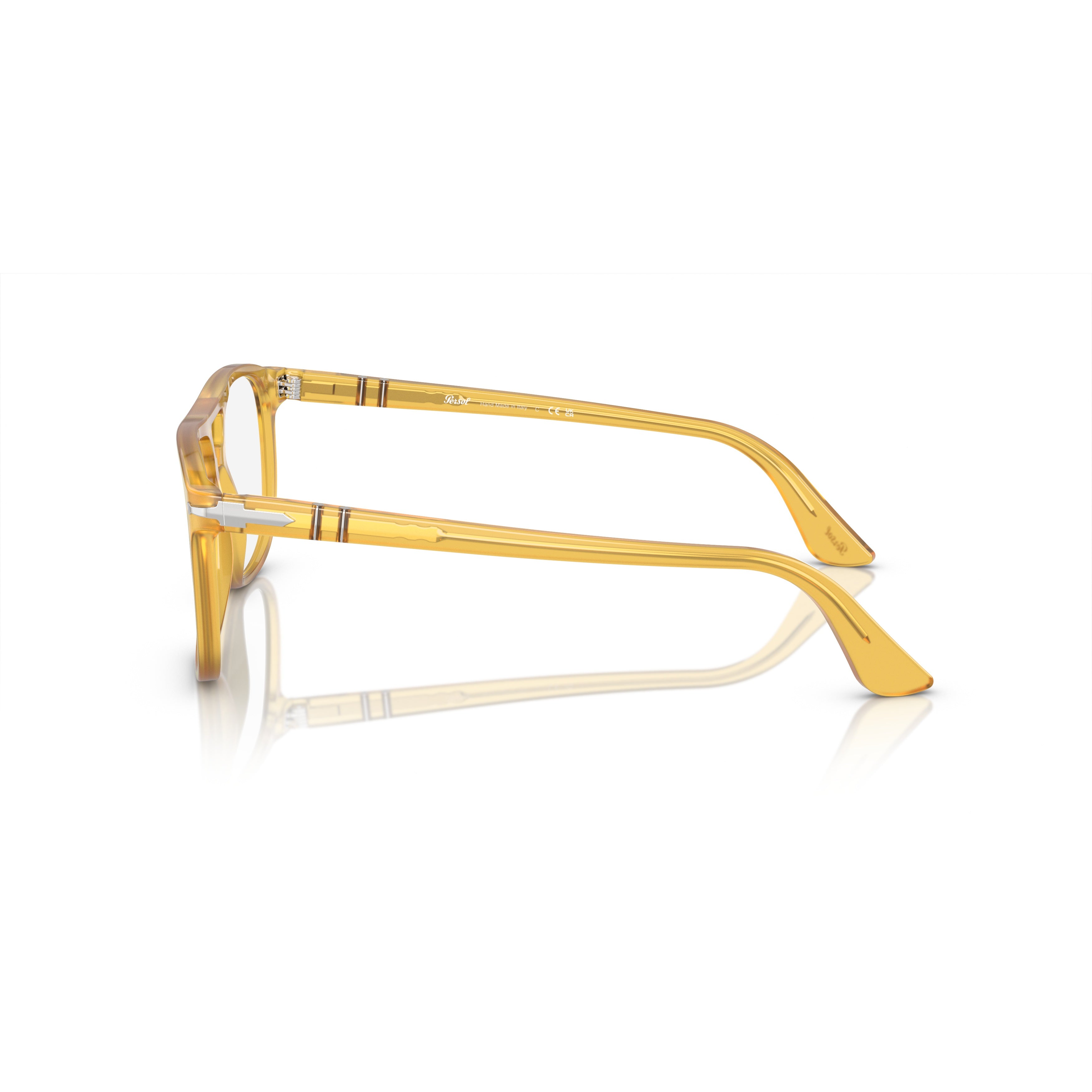 0po3329v Translucent Yellow Acetate Eyeglasses with Keyhole Bridge