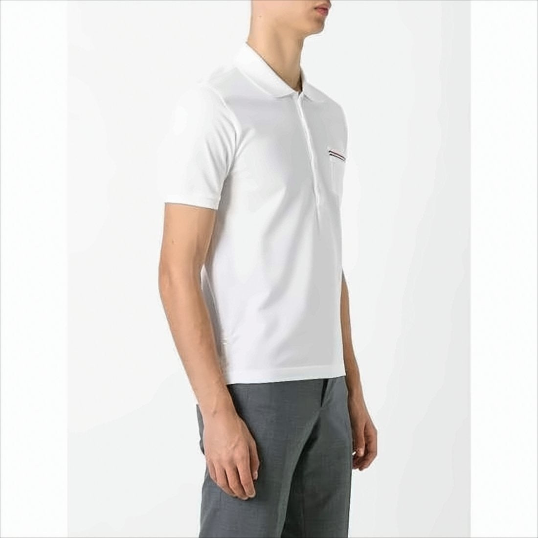Short-Sleeve Polo Shirt with Tricolor Trim