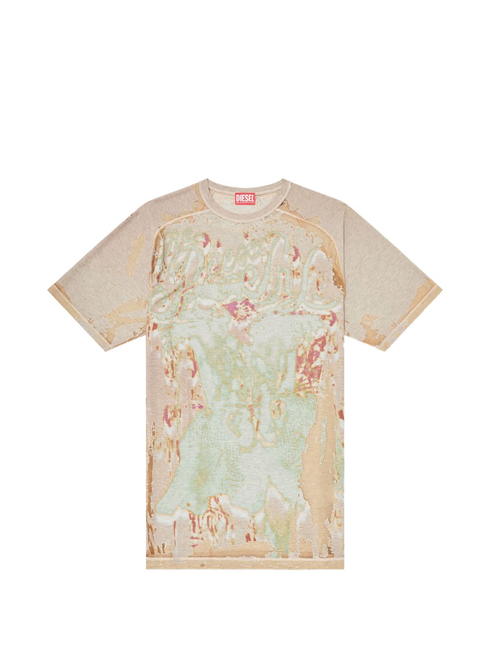 Distressed Abstract Print T-Shirt