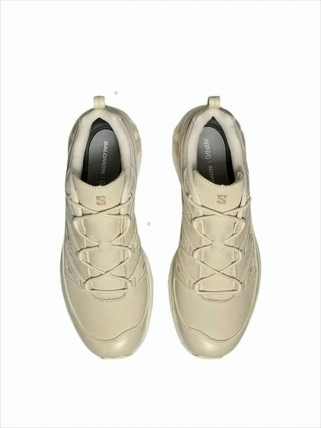 Streamlined Neutral-tone Sneakers with Textured Rubber Sole