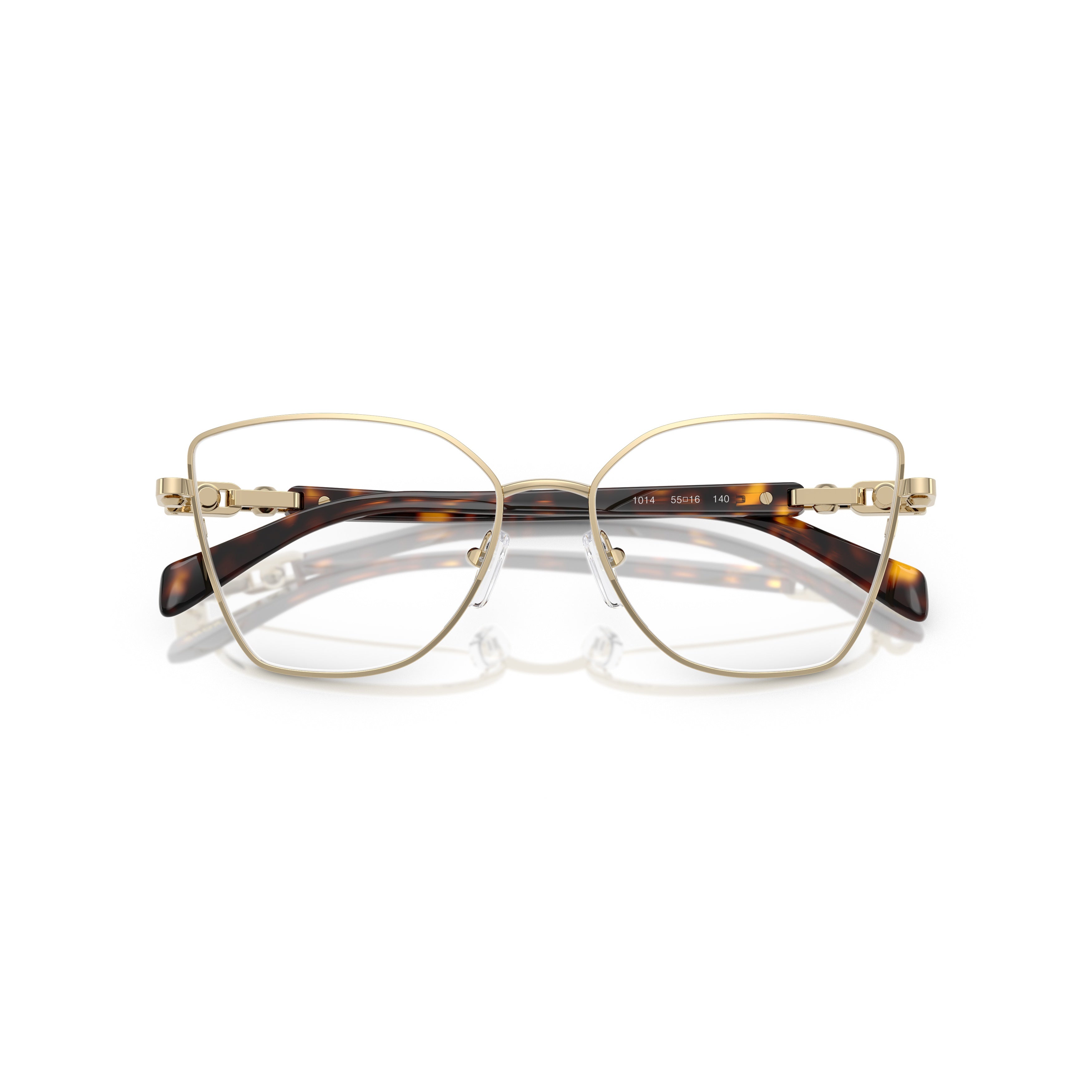0mk3090 Rounded Square Gold-Finish Eyeglasses with Tortoiseshell Temples