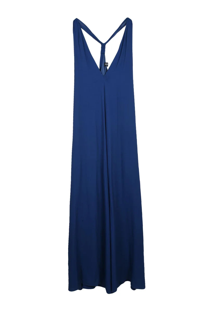 Long Flared Dress - Cobalt
