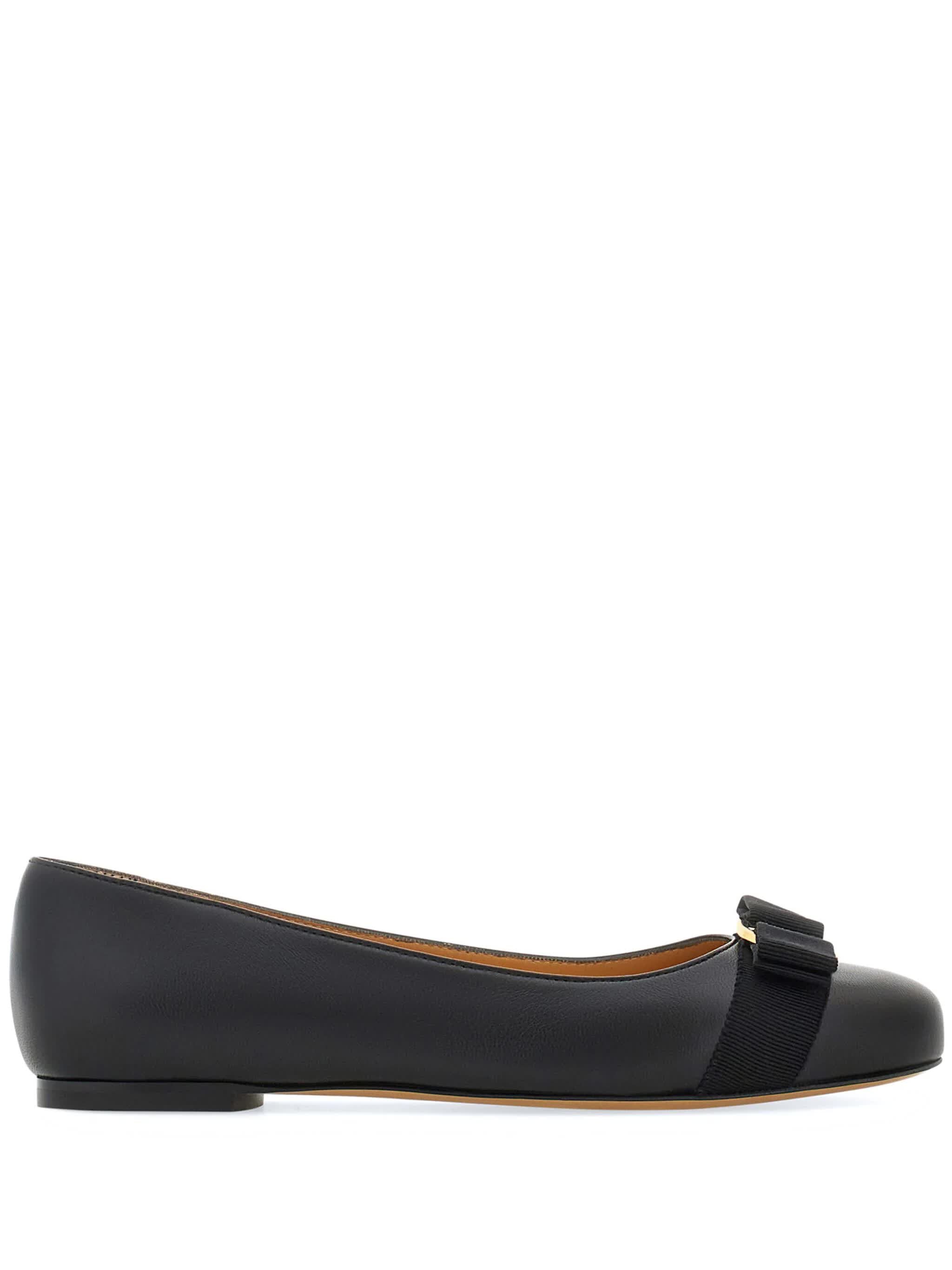 Black Varina Soft Nappa Leather Ballerinas