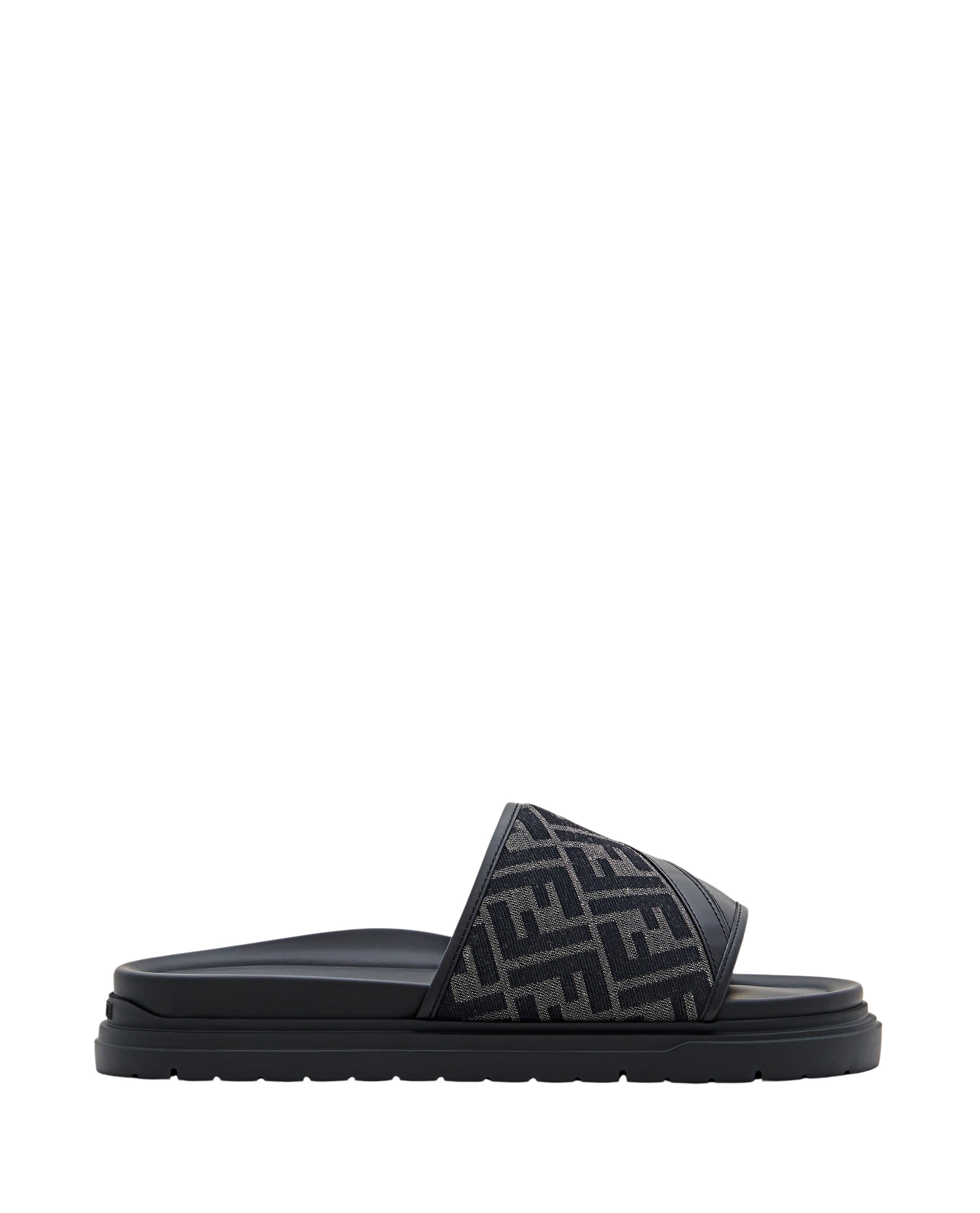 Padded Strap Sandals in Gray FF Jacquard