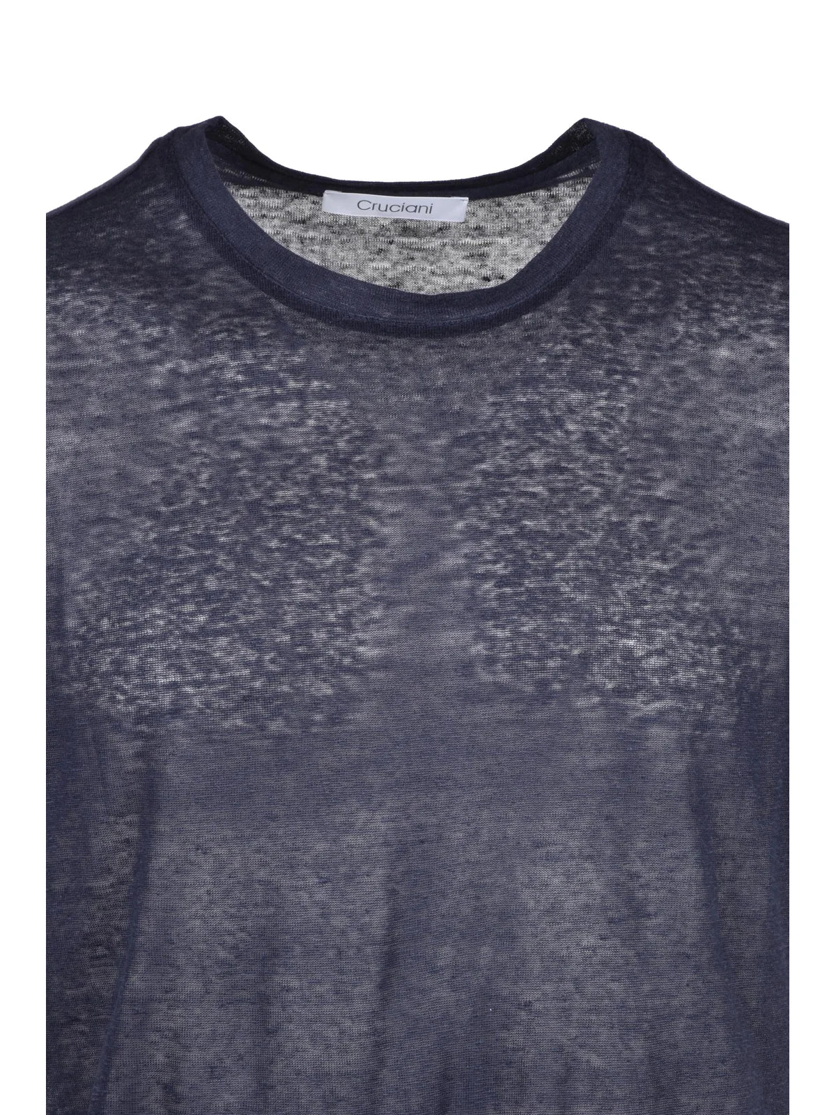 Relaxed Fit Blue Linen T-Shirt