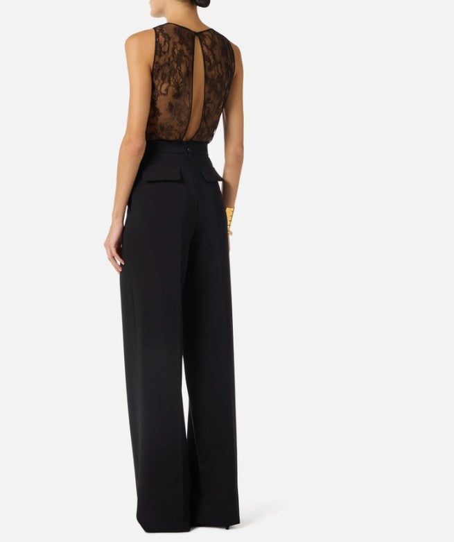 Sleeveless Crepe Embroidered Jumpsuit