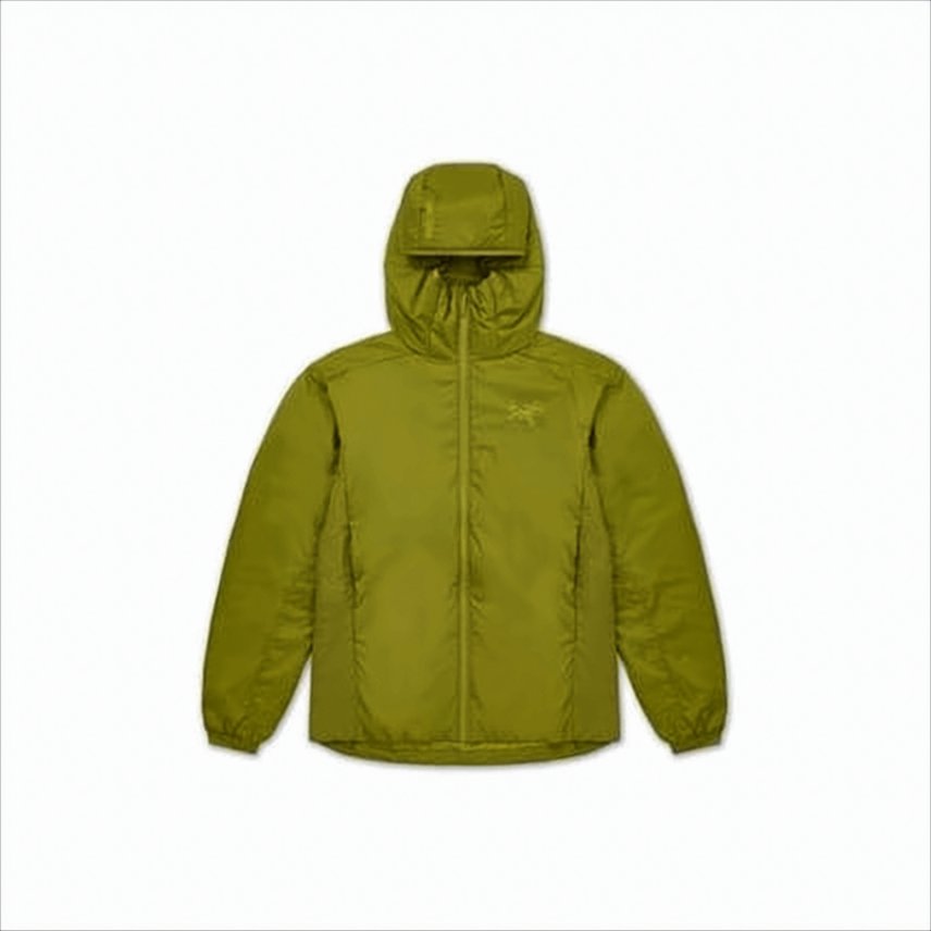 Solid Olive Green Jacket With Adjustable Hood
