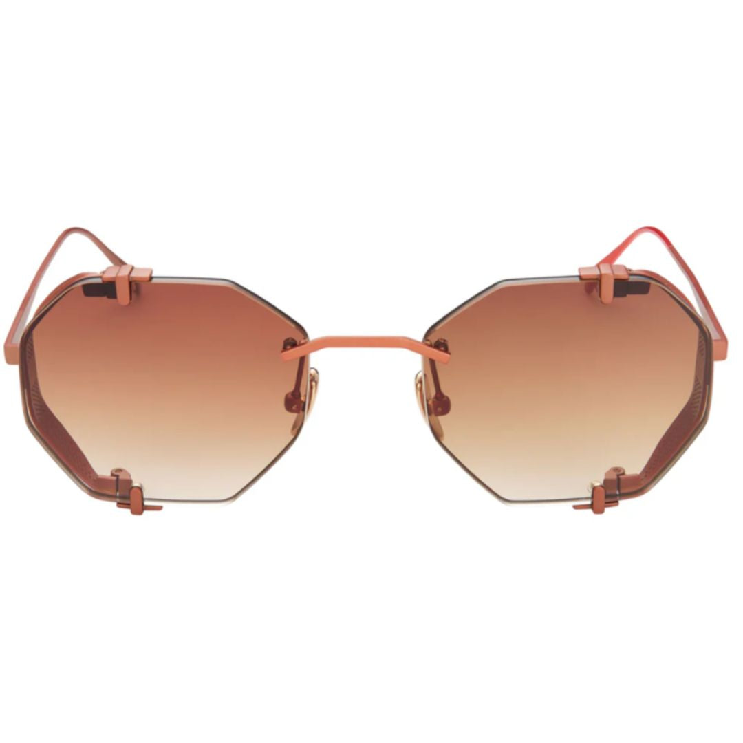 Sever Sv-4 Gradient Tint Octagonal Sunglasses with Titanium Frame