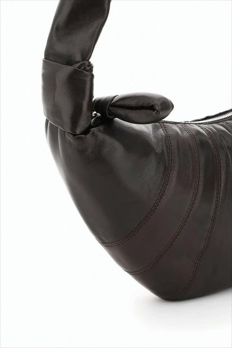 Crescent Shape Nappa Leather Shoulder Bag