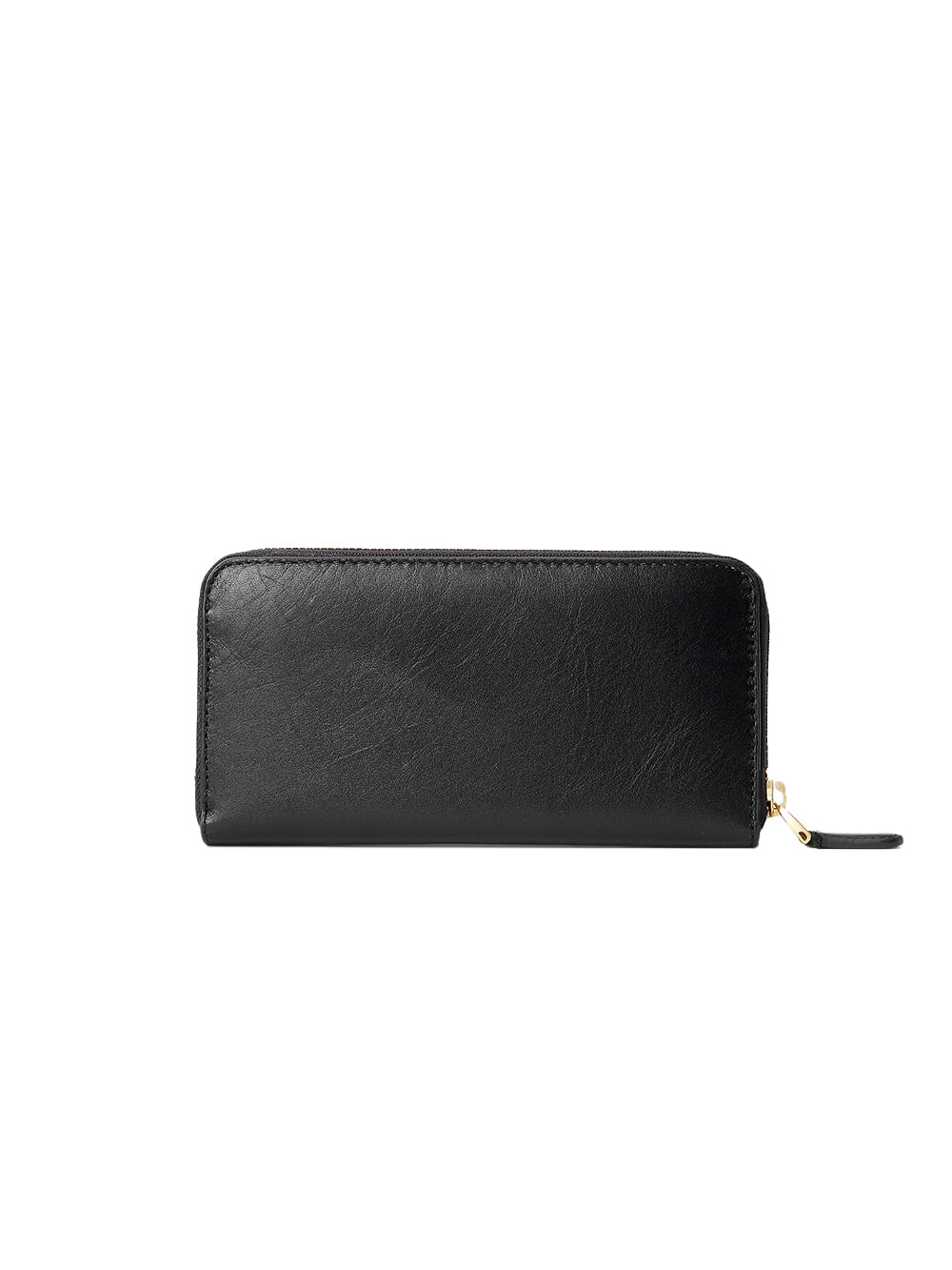 Zip Continental Wallet Large – Black Leather