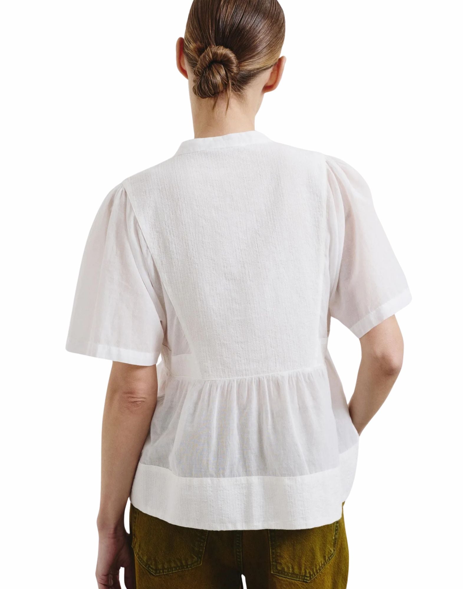 Soft Cotton Blouse In Latte