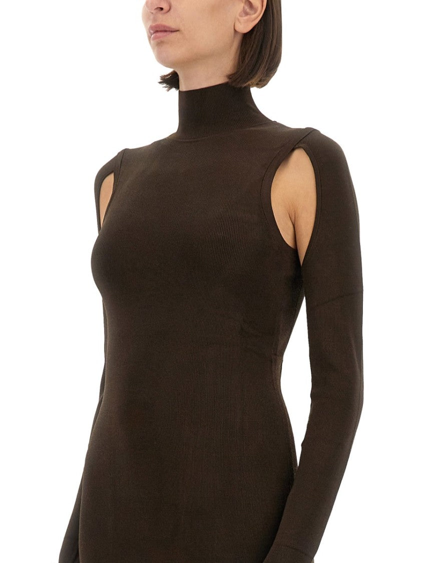 Ribbed Turtleneck Mini Dress