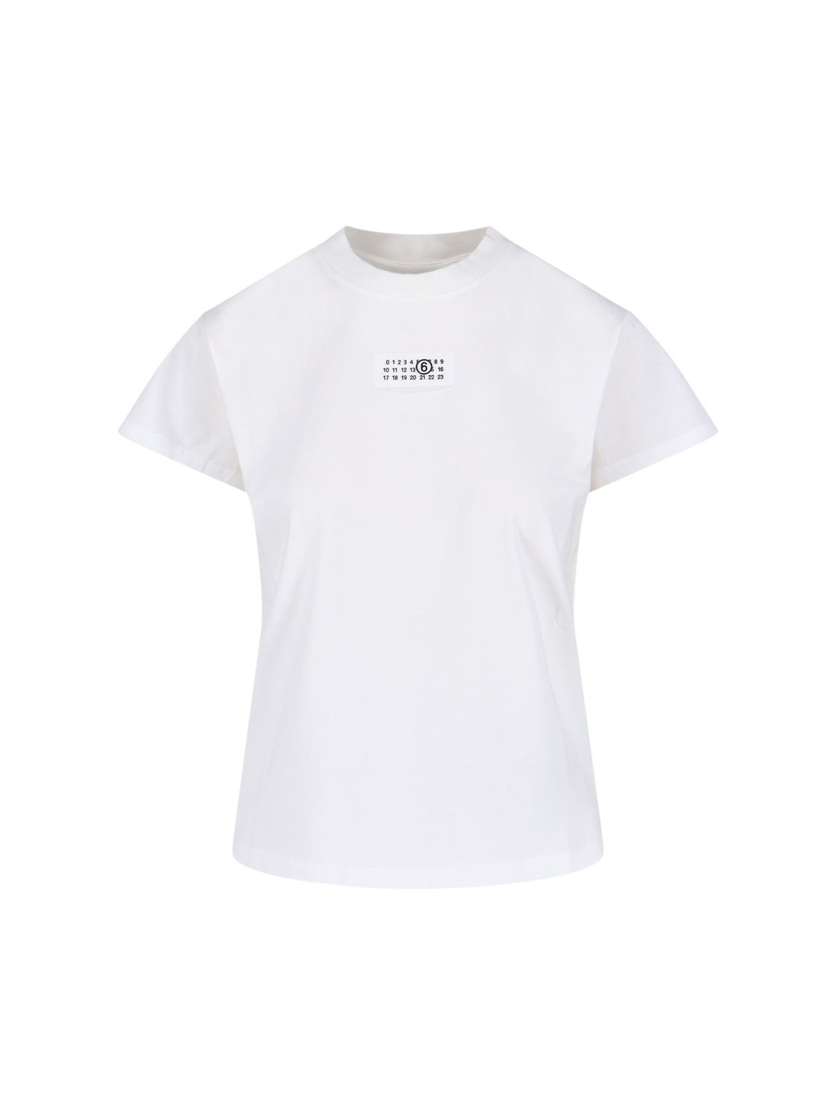 Contrast Logo White Cotton T-Shirt