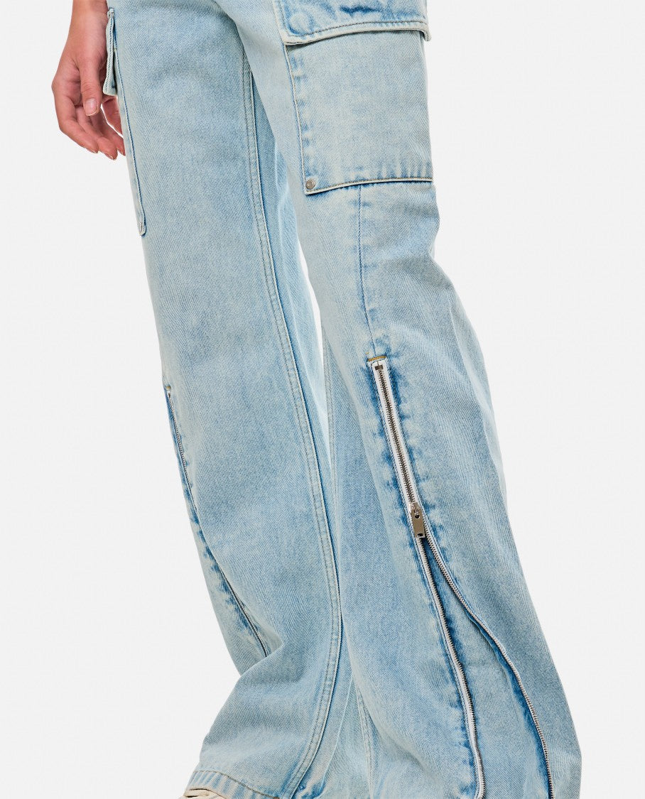 Front Zip Cargo Denim